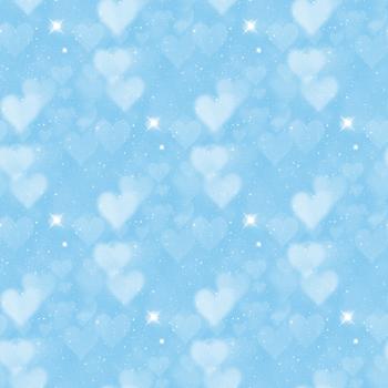 VORBESTELLUNG Allover Bokeh Hearts Bubble- Hellblau